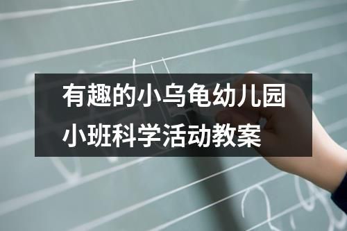 有趣的小乌龟幼儿园小班科学活动教案