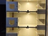 实木猫柜笼猫窝猫屋猫别墅笼玻璃双面展示猫舍专用笼定制双面笼