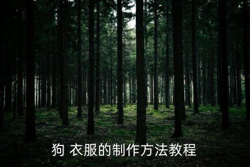 狗 衣服的制作方法教程