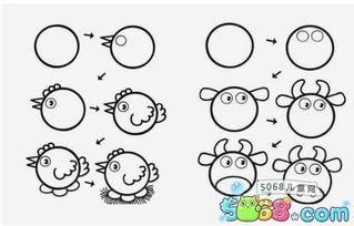 怎么用圆形画动物10种动物简笔画教程分享2
