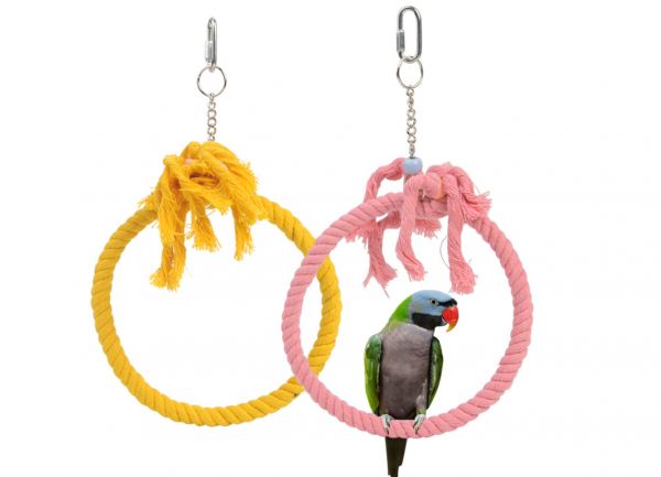 Bird Toys Parrot Pet Swing Cotton Toy Ring Parrot Stand Bird Toy