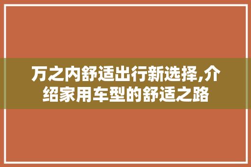 万之内舒适出行新选择,介绍家用车型的舒适之路