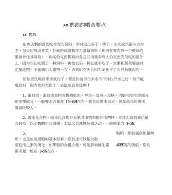 伯克氏鹦鹉的饲养方法（从营养到训练，打造健康快乐的宠物鸟生活）