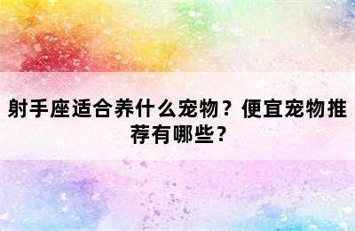 射手座适合养什么宠物？便宜宠物推荐有哪些？