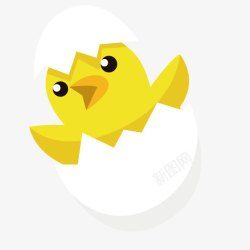 鸡鸭鹅黄色破壳鸡仔素材