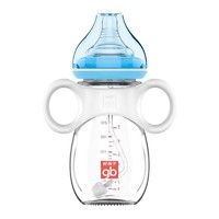 gb 好孩子 拥抱系列 B80428 玻璃奶瓶 260ml 粉蓝 0岁+