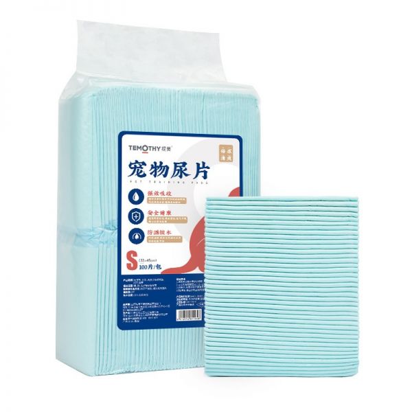 提莫狗狗尿垫宠物猫尿布用品除臭尿片泰迪尿不湿吸水垫加厚100片 M 天蓝色1包