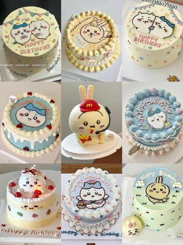 吉伊卡哇乌萨奇宝宝三小只卡通动漫生日蛋糕定制