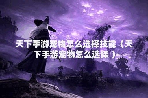 天下手游宠物怎么选择技能（天下手游宠物怎么选择 ）