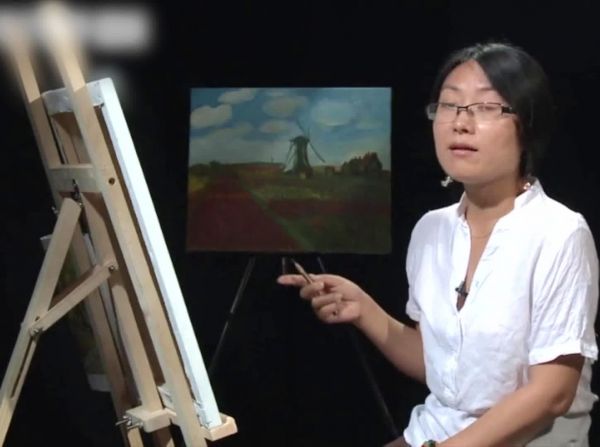 油画教程初学者视频，油画教程视频，油画向日葵教学视频