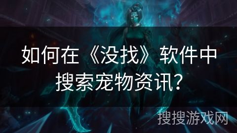如何在《没找》软件中搜索宠物资讯？