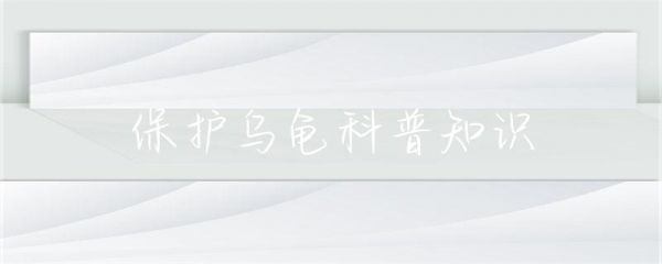 保护乌龟科普知识-第1张图片-彗行科普