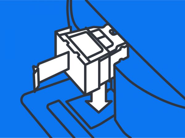 Inserting a CLIP into a Catalyst One veterinary chemistry analyzer.