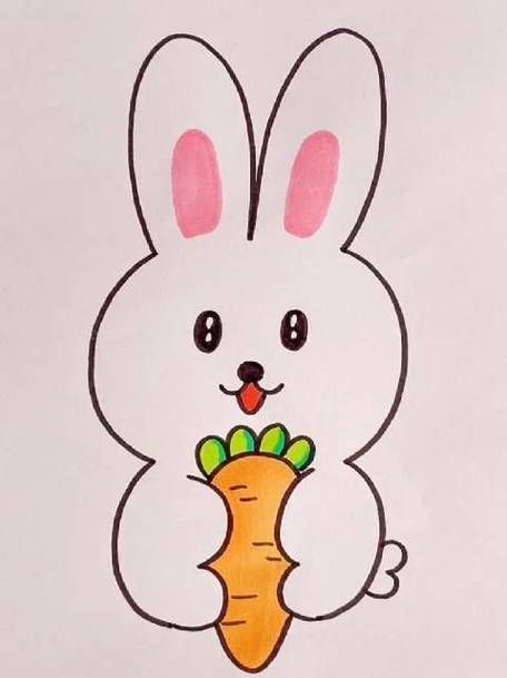 创意简笔画兔子的画法
