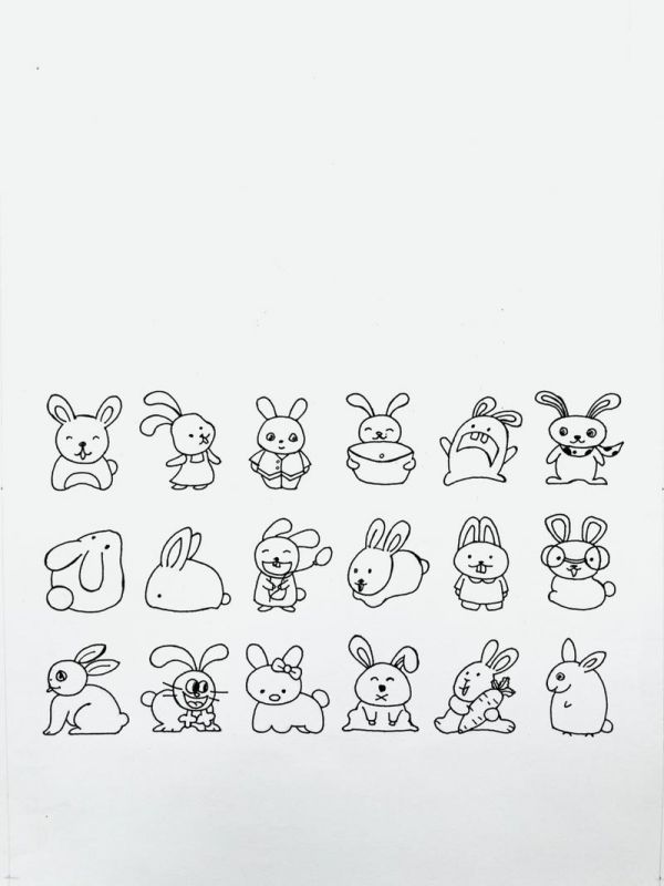 简笔画兔子92 分享一组可爱的小兔子92 希望大家喜欢吖