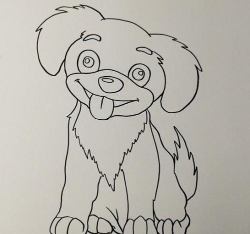 儿童简笔画,动物简笔画,小狗简笔画,小狗简笔画图片大全,简笔画图片