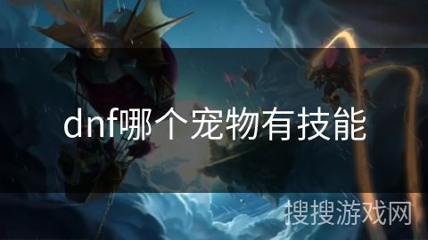dnf哪个宠物有技能