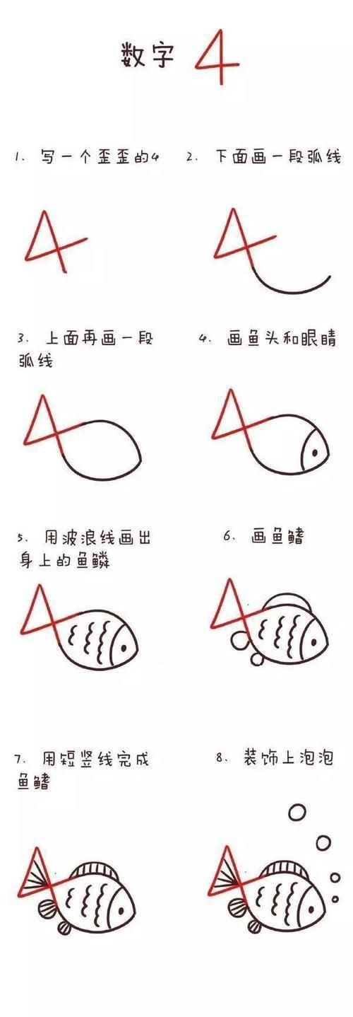 儿童简笔画从数字1到10轻松画出可爱的小动物