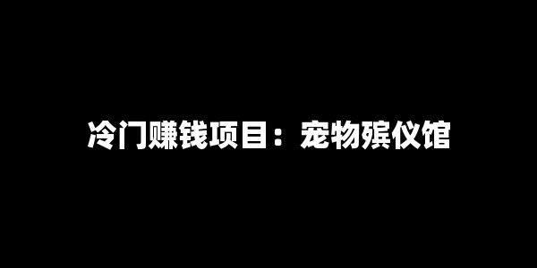冷门赚钱项目：宠物殡仪馆