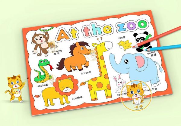 三年级zoo动物园英语手抄报简笔画抖音