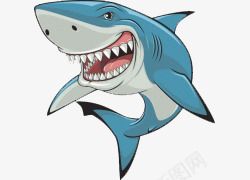 卡通手绘活泼的鲨鱼png免抠素材_88icon https://88icon.com 卡通动物 卡通手绘 活泼的鲨鱼