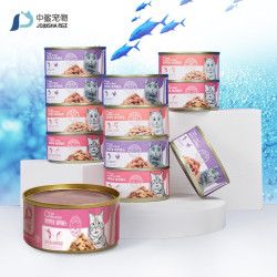 中鲨 猫罐头170g*12罐 金枪鱼+鸡肉罐头 成猫幼猫宠物猫粮 营养低盐补水猫零食湿粮