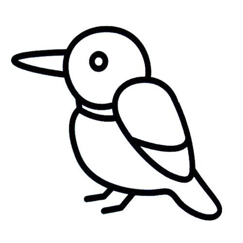 翠鸟动物简笔画