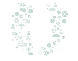简约蓝色线条图标元素