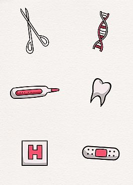 6款医疗矢量用品元素