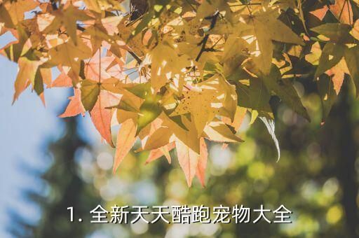 1. 全新天天酷跑宠物大全