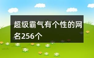超级霸气有个性的网名256个