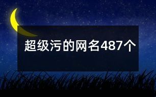 超级污的网名487个