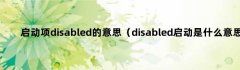 启动项disabled的意思（disabled启动是什么意思）