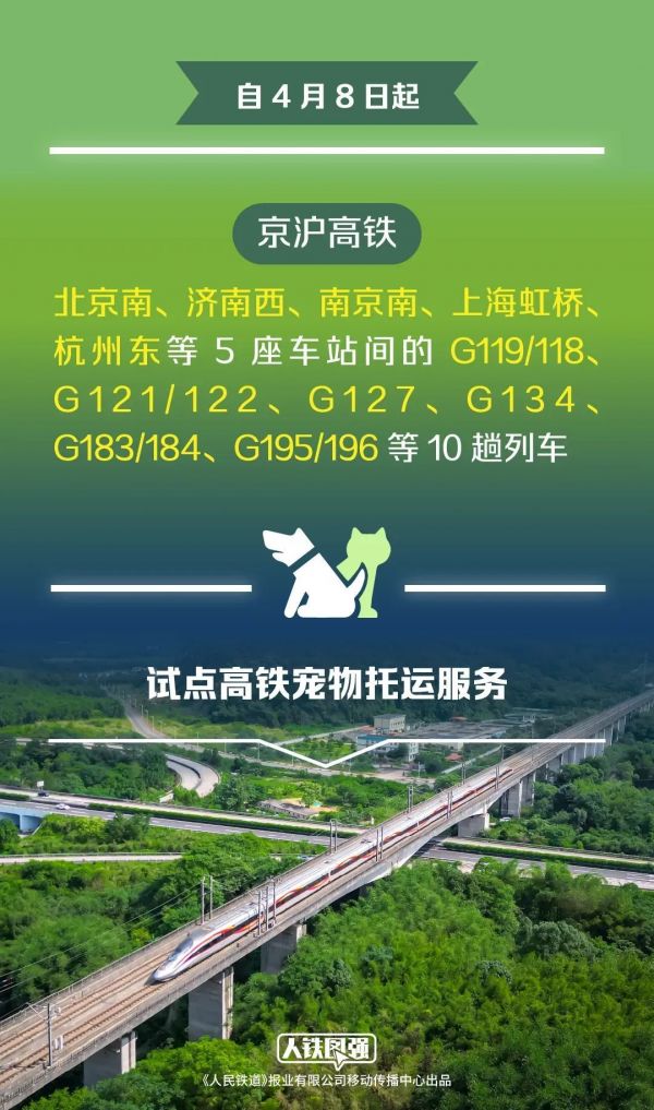 宠物可以坐高铁啦！今起试点