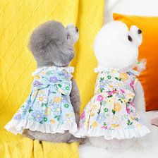 宠物衣服泰迪甜生花边裙跨境春夏小狗服饰博美狗狗衣服批发