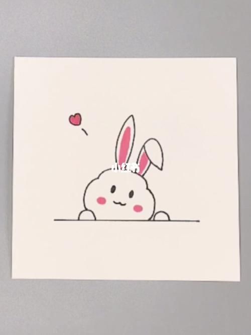 简笔画动物系列呆萌的小白兔简笔画呆萌儿童简笔画文化绘画可爱小兔子