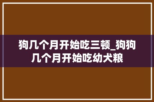 狗几个月开始吃三顿_狗狗几个月开始吃幼犬粮
