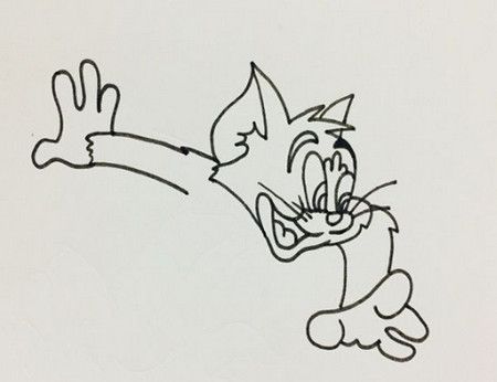 猫和老鼠汤姆猫的简笔画