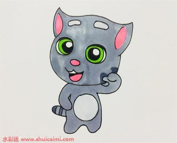 汤姆猫简笔画的画法步骤图解