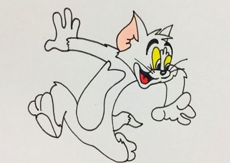 汤姆猫,简易画法,步骤图解,简笔画图片