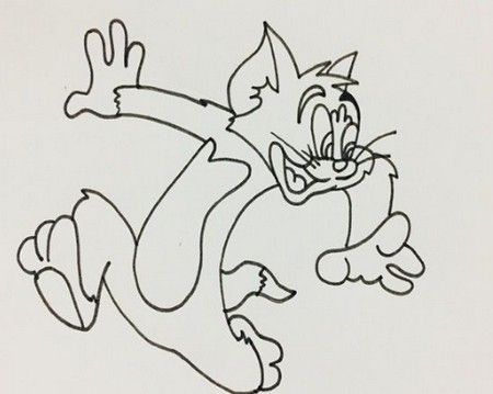 汤姆猫,简易画法,步骤图解,简笔画图片