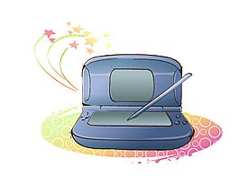 卡通线条星形游戏机元素