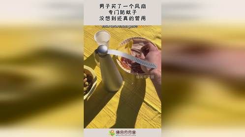 男子买了一个风扇，专门防蚊子，没想到还真的管用