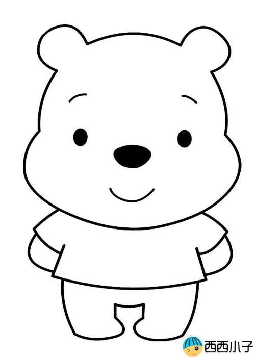 简笔画小熊涂色图片如何画动物简笔画大全怎样画小熊关于可爱的