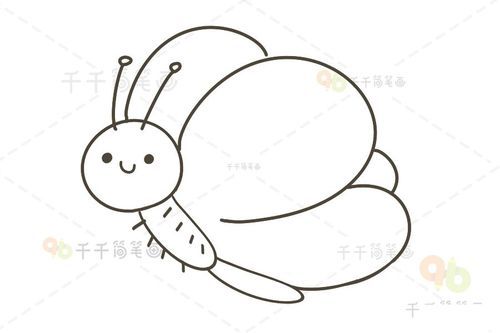 动物简笔画 幼儿涂色画 蝴蝶简笔画漂亮的小蝴蝶简笔画 漂亮的小蝴蝶