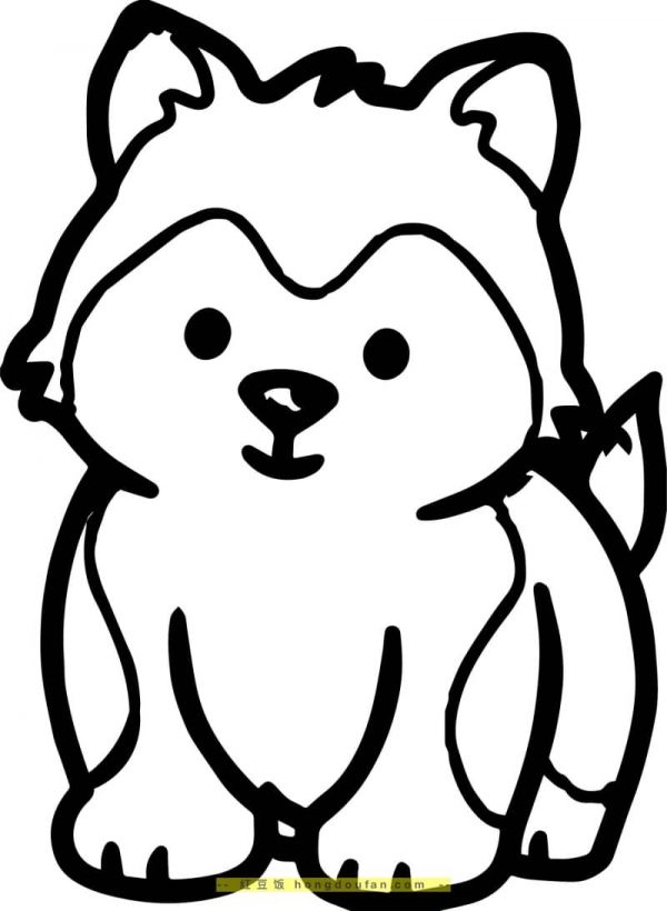 10张我和我的宠物小狗子卡通涂色儿童简笔画！-红豆饭小学生简笔画大全