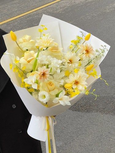 成都温江花店｜奶黄色系花束