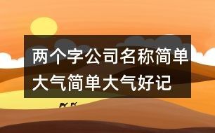 两个字公司名称简单大气,简单大气好记的公司名97个