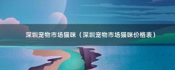 深圳宠物市场猫咪（深圳宠物市场猫咪价格表）