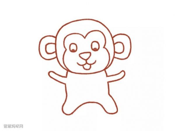 活蹦乱跳的猴子简笔画画法详解